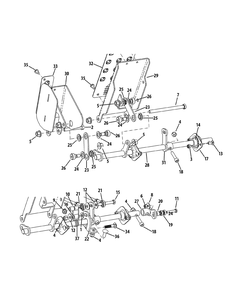 Pedal Controls Diagram and Parts List for S7232-D 53AY8DU8050-312HP Cub Cadet Lawn Tractor